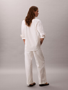 Cotton Relaxed Pants, Blanc De Blanc, hi-res