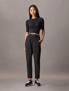 Icon Ruched Front Tee, Black Beauty, hi-res