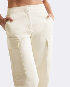 Cotton Sateen Cargo Pants, Antique White, hi-res