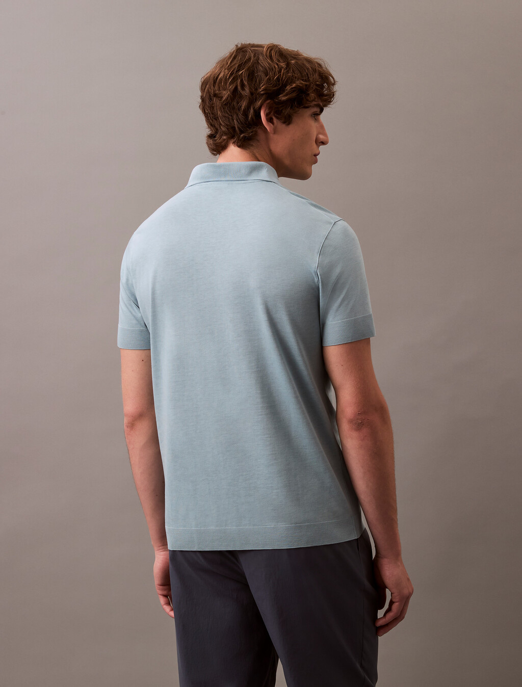 Fine Knit Lyocell Blend Polo Shirt, Arona, hi-res