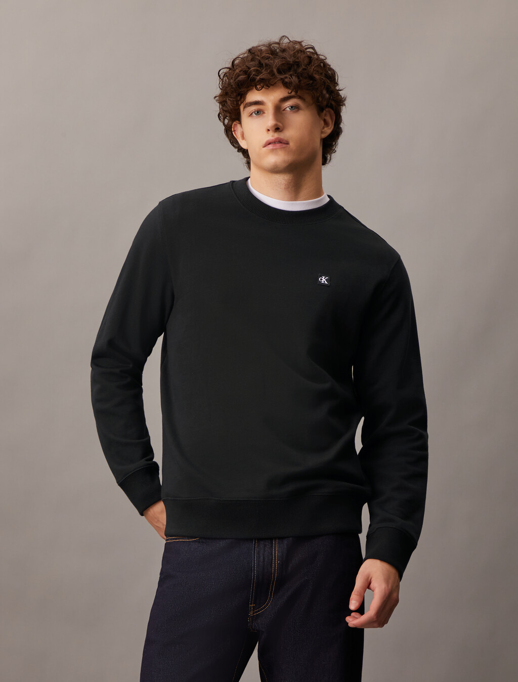 CK Badge Regular Sweatshirt, Ck Black, hi-res