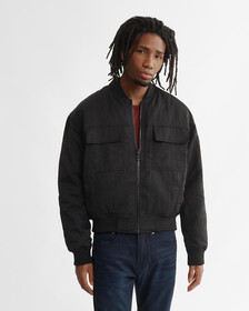 REVERSIBLE ALL OVER PRINT BOMBER JACKET, Ck Black/Polaroid Aop, hi-res