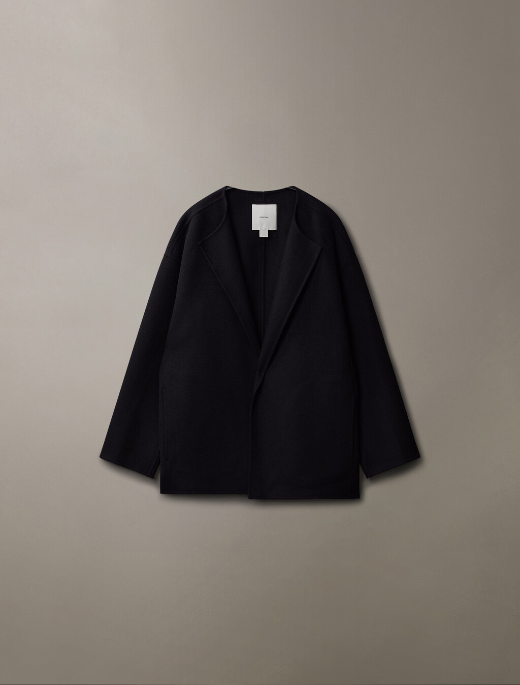 Double Face Cashmere Wool Short Coat, Black Beauty, hi-res