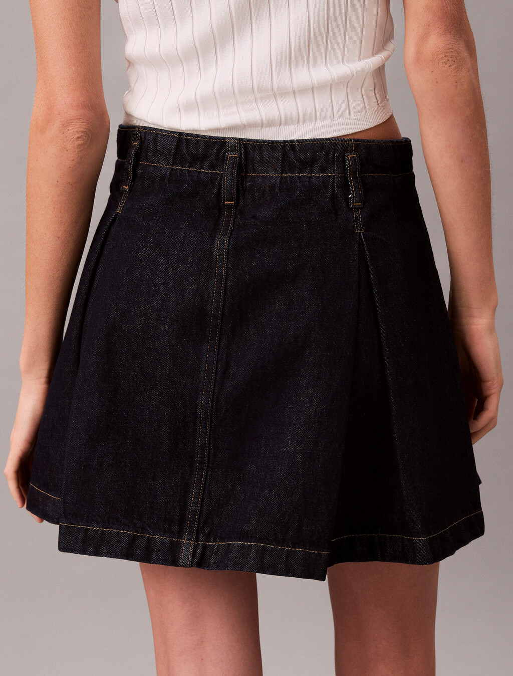 Pleated Denim Skirt, CK CLASSIC RINSE, hi-res