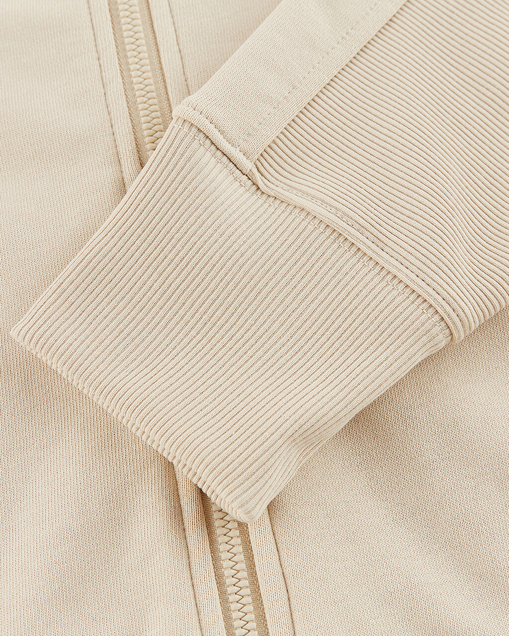 INFINITE COOL MONOGRAM CROPPED ZIP UP HOODIE, Classic Beige, hi-res
