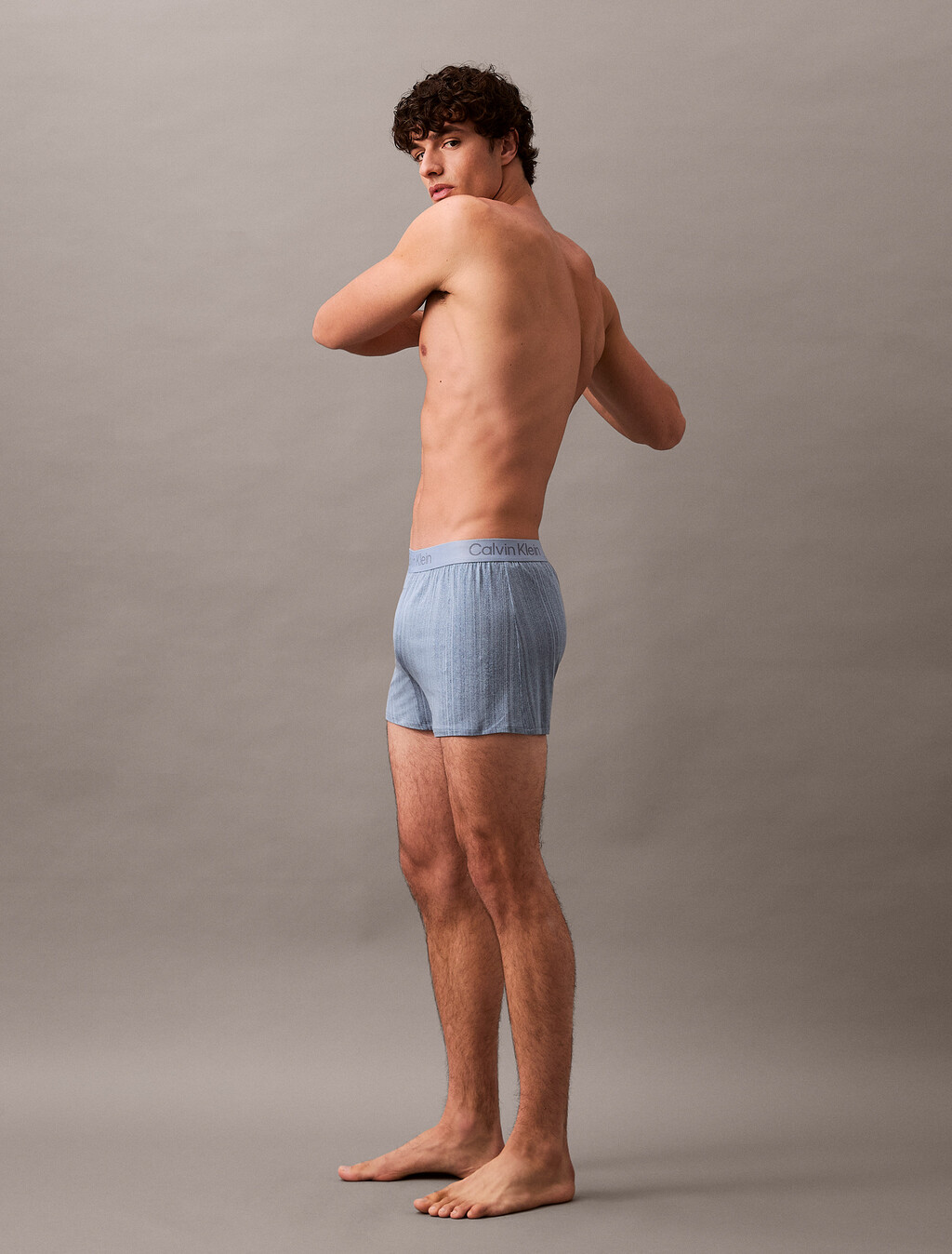 Ultra Soft Modal Slim Boxer, TEXTURED STRIPE_FADED DENIM, hi-res