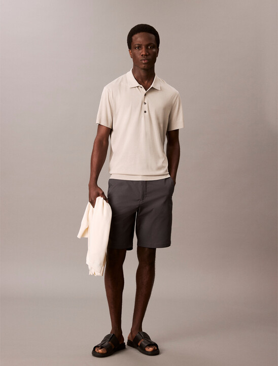Fine Knit Lyocell Blend Polo Shirt