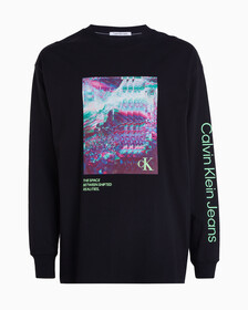 Photo Print Long Sleeve T-Shirt, Ck Black, hi-res