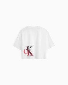 STACKED MONOGRAM TEE, Bright White, hi-res