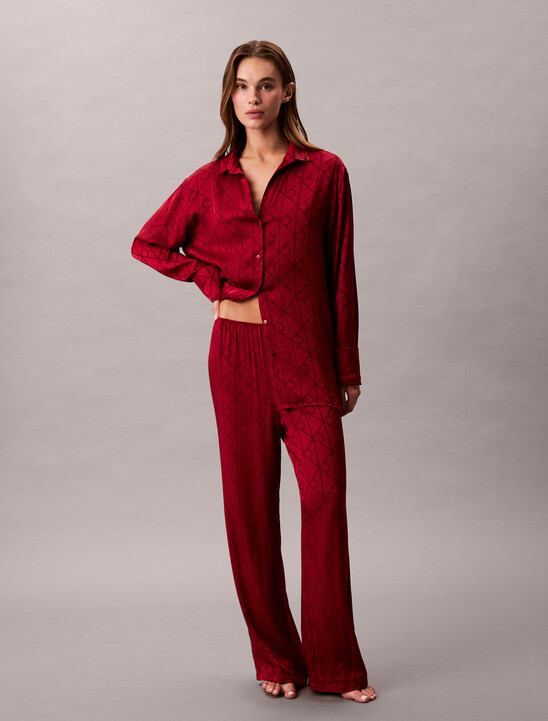 Satin Sheen Print Pyjama Pants