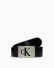 35MM CUT OUT LOGO PLAQUE REVERSIBLE BELT, BLACK/BTR BROWN, hi-res