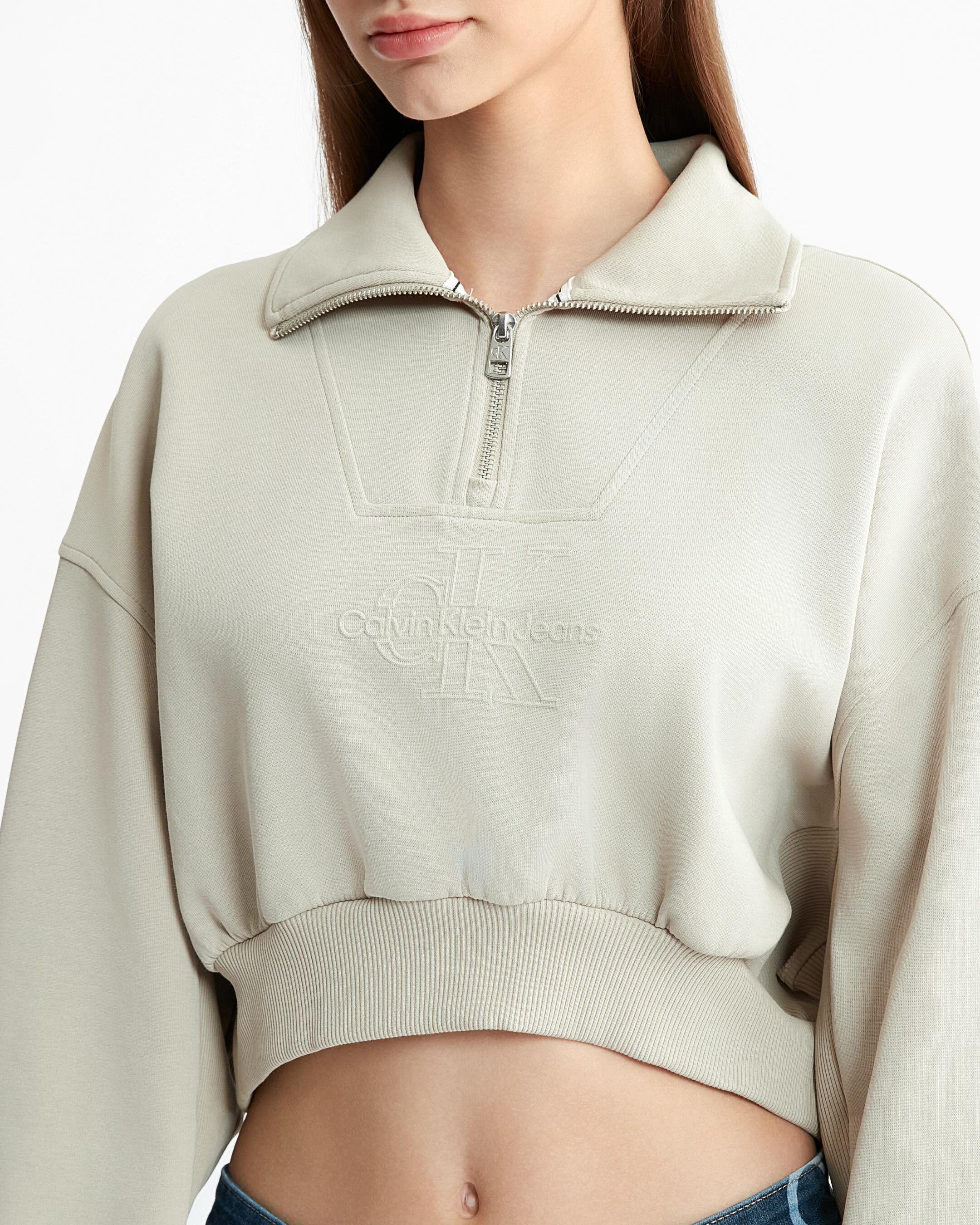 Calvin klein modern shop cropped hoodie sweatshirt
