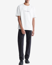Calvin Logo Crew Neck Tee, Light Grey Heather, hi-res