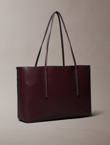 Allover Monogram Logo Tote Bag with Pouch, FUDGE AOP, hi-res