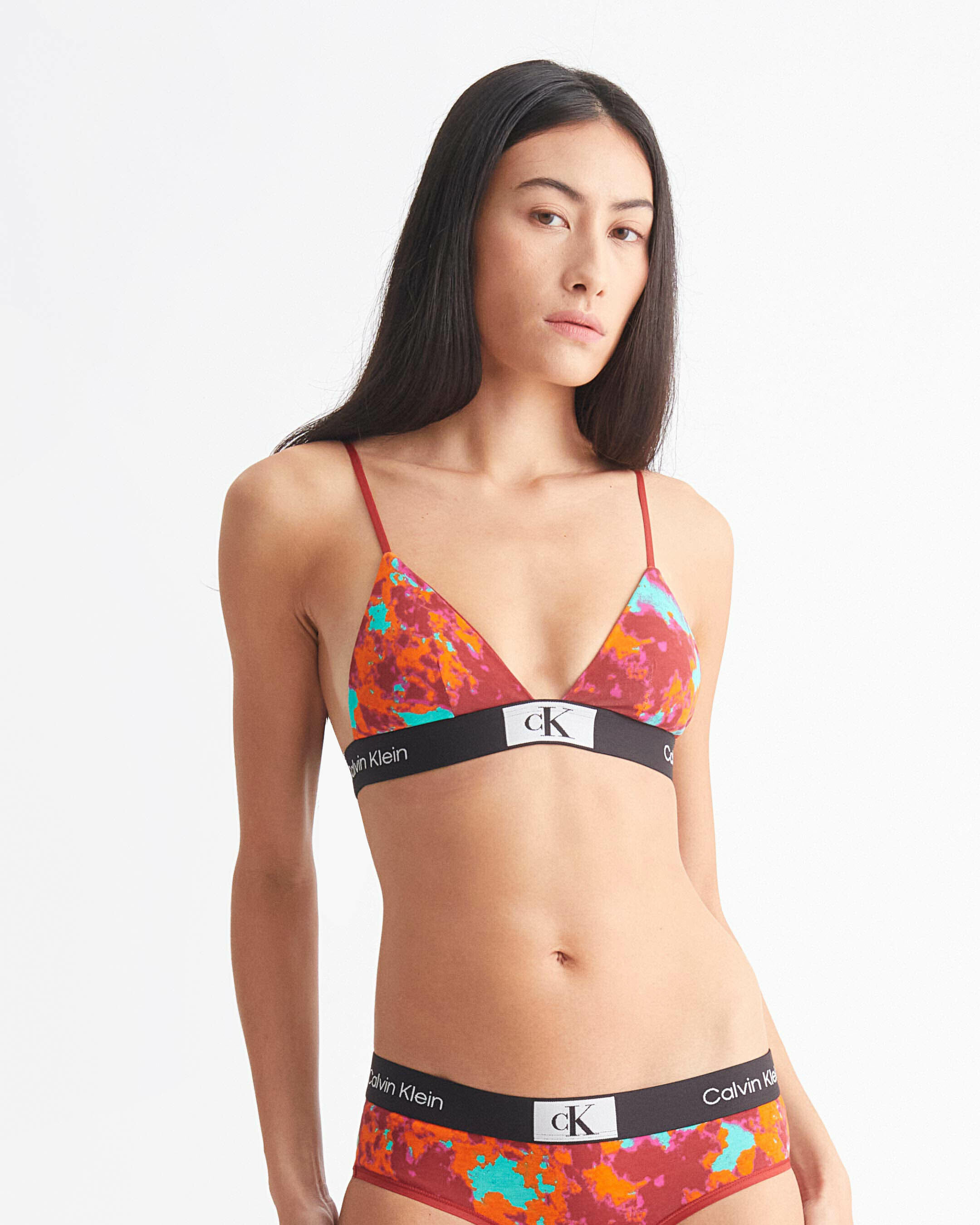 Calvin klein monogram deals unlined triangle bra