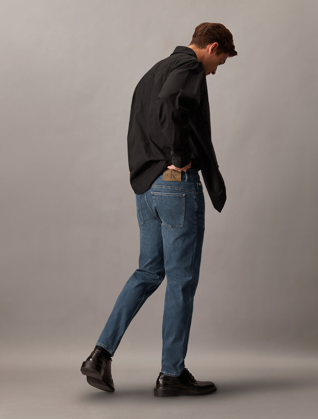 37.5 Bi-Stretch Body Taper Jeans, Denim Dark, hi-res
