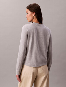 Monogram Long Sleeve Tee, BC06 Grey Heather, hi-res