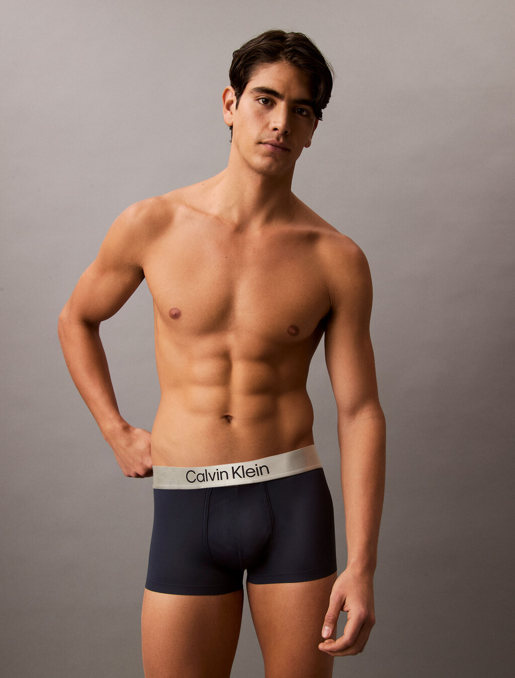 Brushed Microfiber Stretch Low Rise Trunk, Blue Nights, hi-res