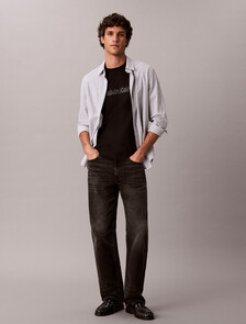 Graphic Double Knit Slim Tee, Black, hi-res