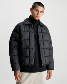 Relaxed Padded Shirt Jacket, Ck Black, hi-res