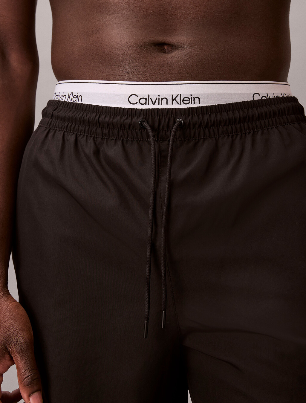 Medium Drawstring Swim Shorts - CK Essentials, Black, hi-res