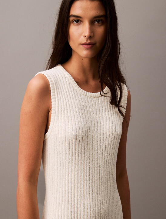 Boucle Crewneck Midi Sweater Dress