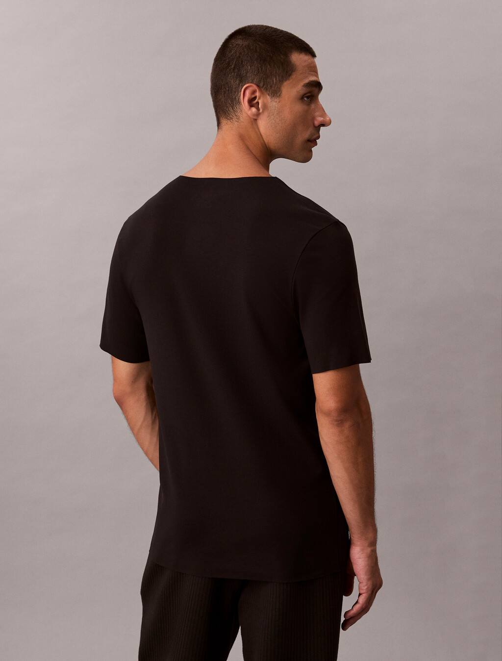 CK Black Cotton Stretch Tee, Black, hi-res