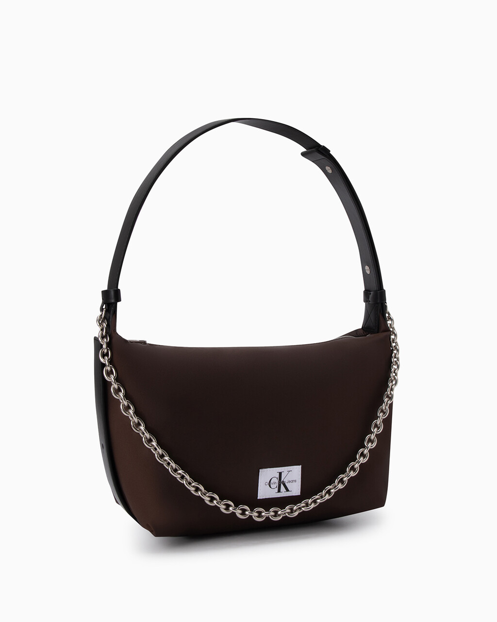 Nylon Chain Shoulder Bag 28Cm, DARK CHESTNUT, hi-res