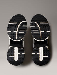 Trailblazer &mdash; Mesh Mix Runner Trainers, Silver/Black/Marshmallow, hi-res