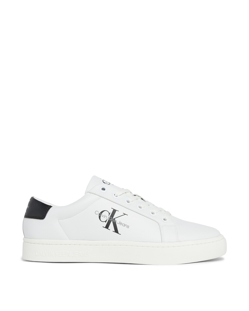 Leather Trainers, Bright White/Black, hi-res