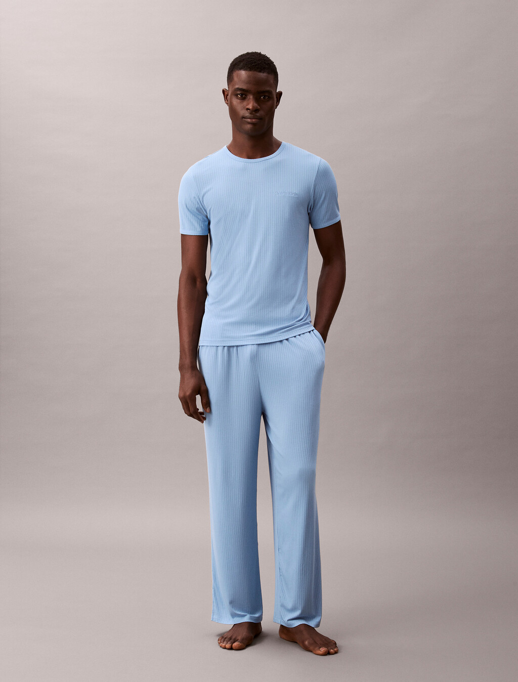 Modal Rib Knit Crewneck Tee, Gulf Blue, hi-res