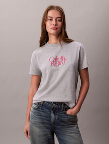 Script Logo Graphic Slim T-Shirt, History Grey Heather, hi-res