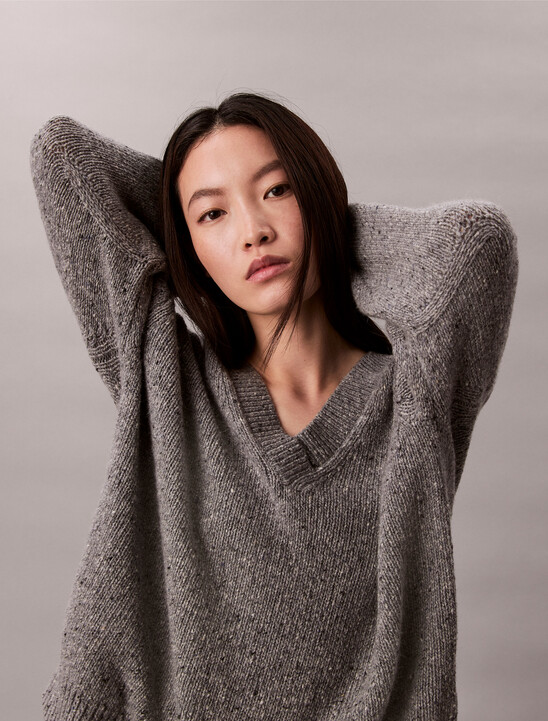 Chunky Relaxed V Neck Sweater