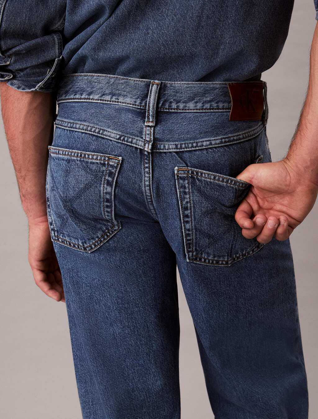 90's Straight Jeans, CK MED BLUE STONE, hi-res