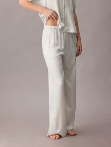 Satin Sheen Pyjama Pants, 18724 STITCH STRIPE LOGO+Chalk, hi-res