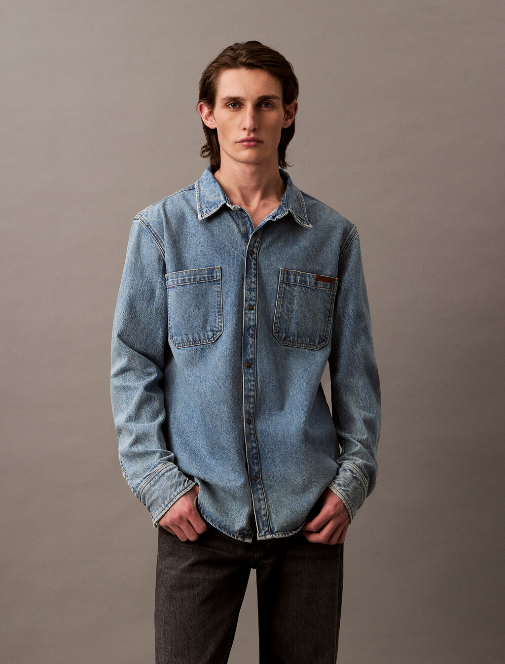 Relaxed Denim Shirt, CK NO06, hi-res
