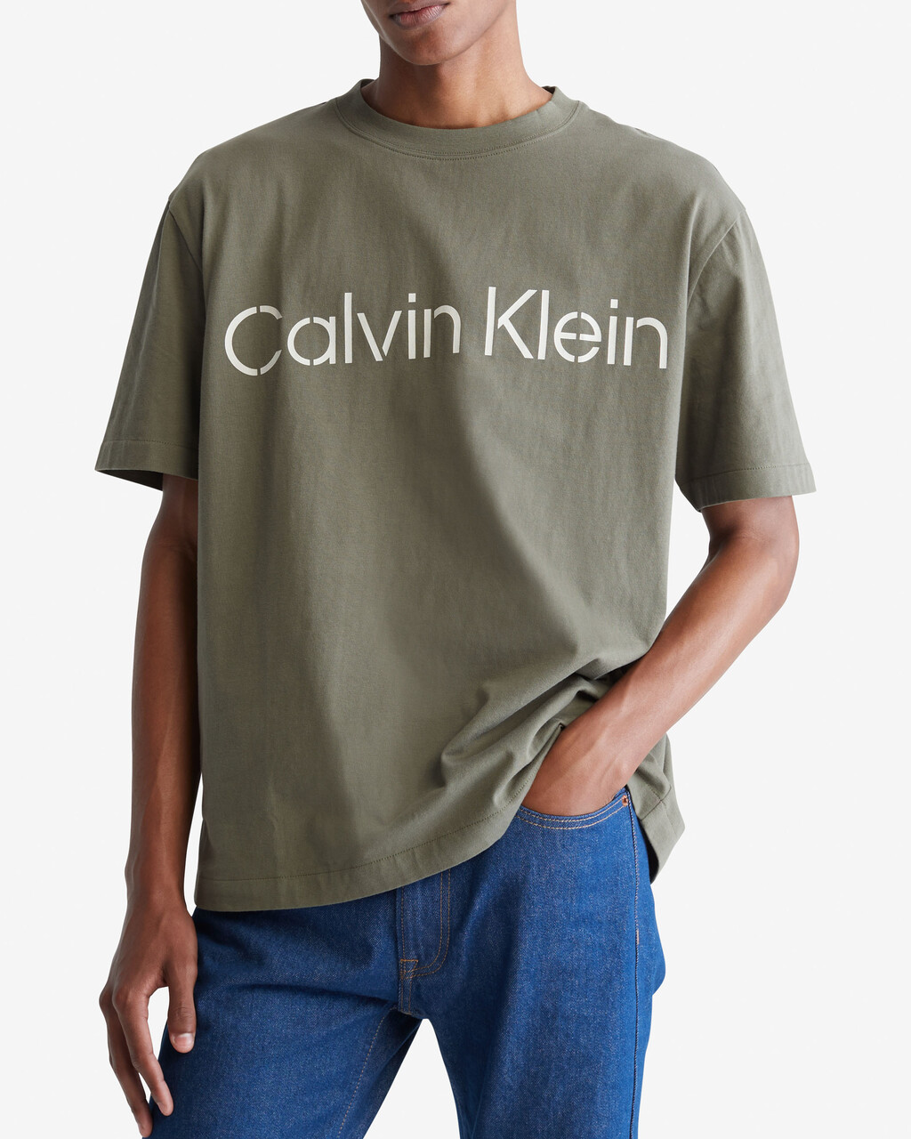 KHAKIS RELAXED STENCIL LOGO TEE, Dusty Olive, hi-res