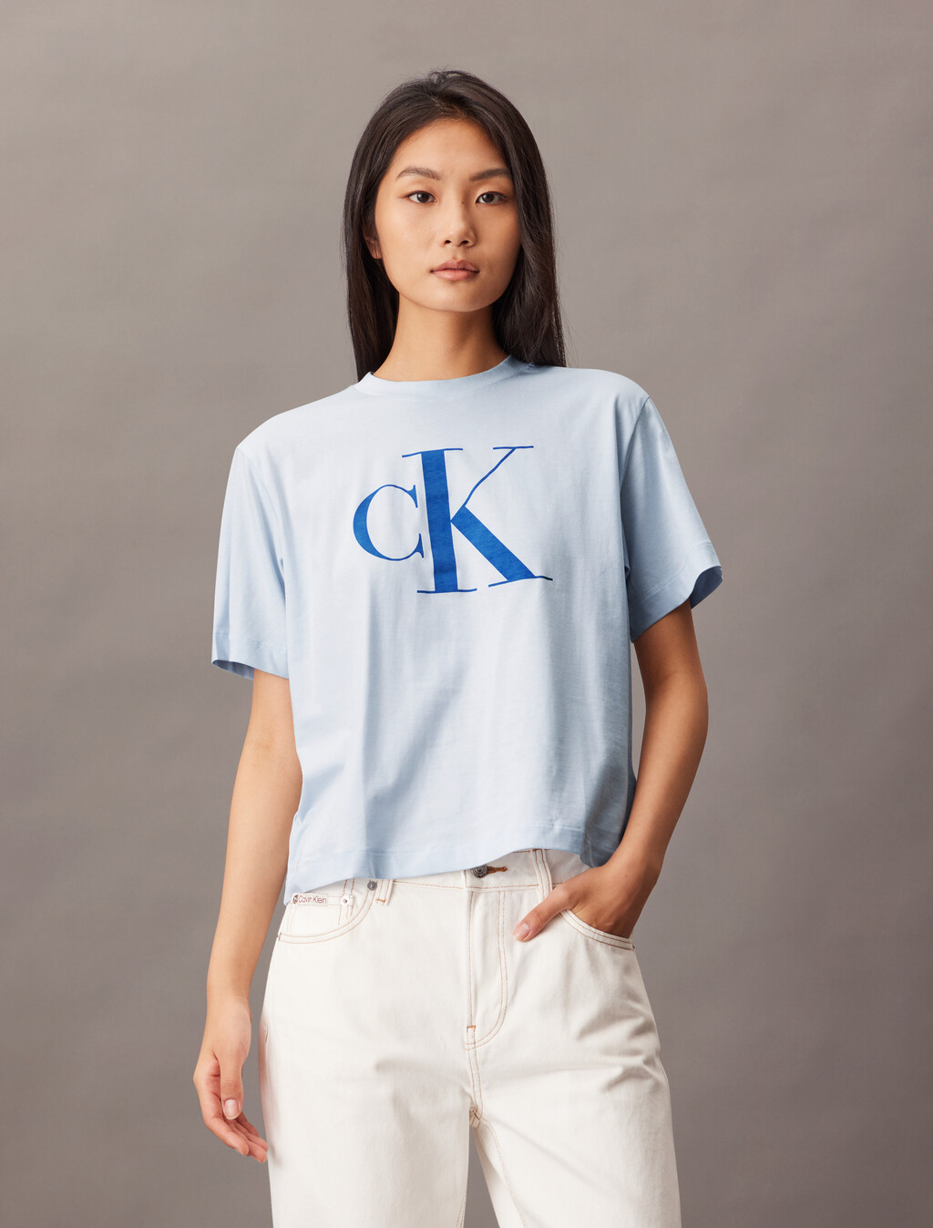 CK Logo Boxy Tee, Plein Air, hi-res