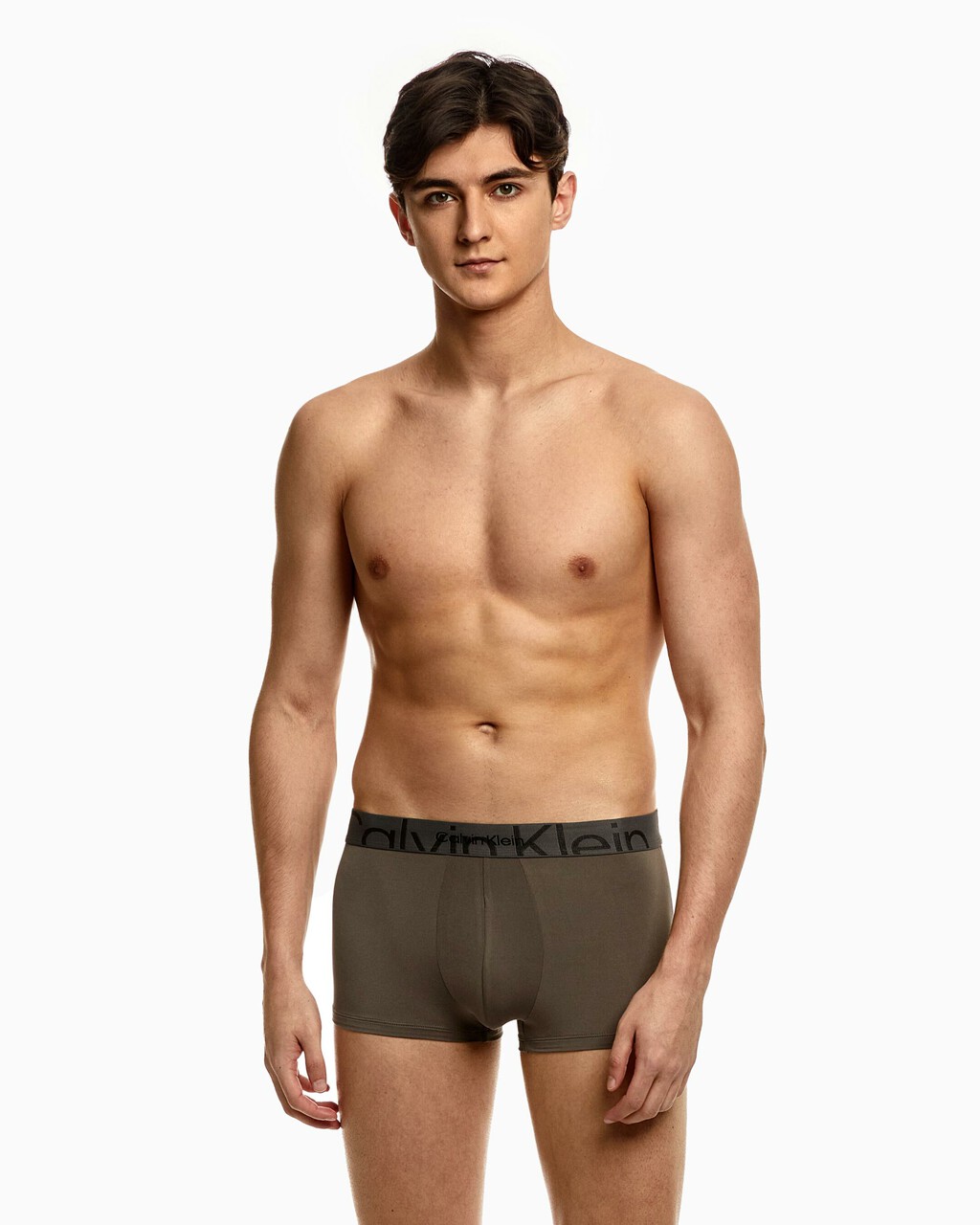 Embossed Icon Microfiber Low Rise Trunks, Grey Sky, hi-res