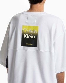 UNISEX COLOR BLOCK CREW NECK SWEATSHIRT, Bright White, hi-res