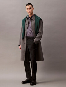 Wool Blend Elastic Classic Trouser, Black Beauty, hi-res