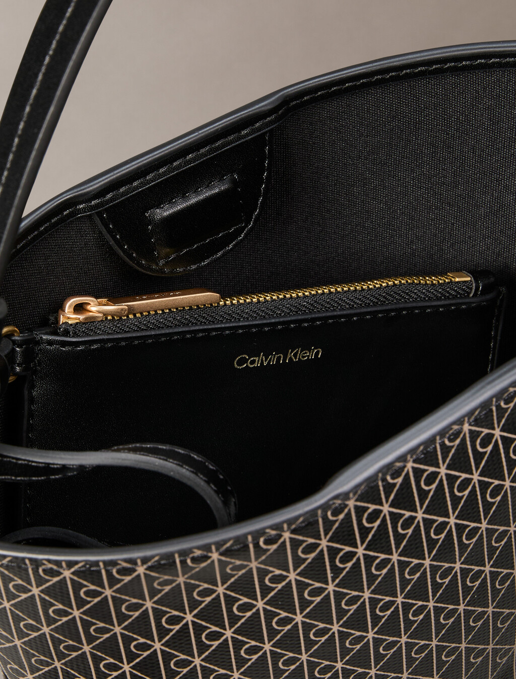 Allover Emblem Logo Bucket Bag, BLACK AOP, hi-res