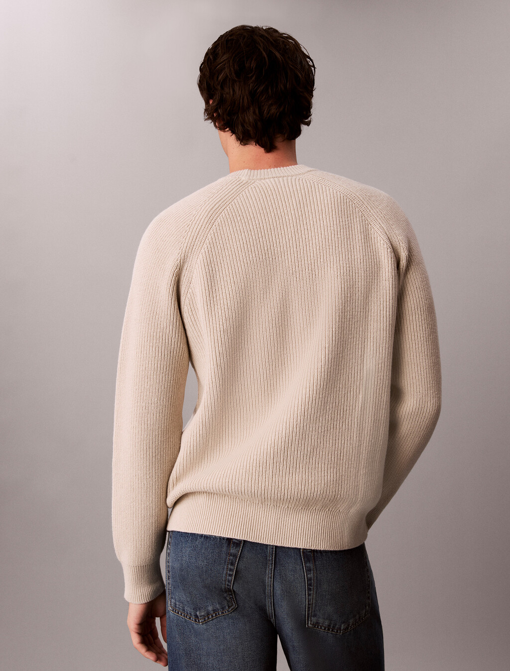 Wool Blend Ribbed Jumper, Moonstruck, hi-res