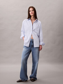 Poplin Relaxed Shirt, Halogen Blue, hi-res