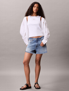 Cotton Stretch Rib Tank Top, Brilliant White, hi-res