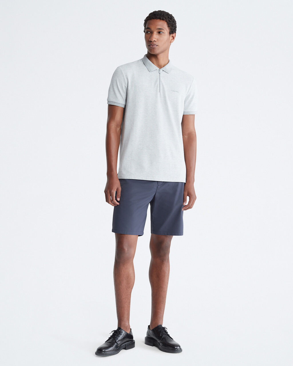 Tech Zip Polo Shirt, Heroic Grey Heather, hi-res