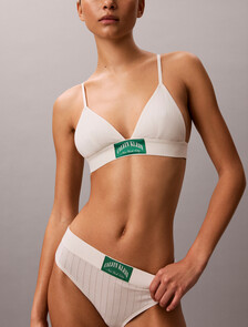 Lightly Lined Triangle Bralette - Heritage Classic Cotton Stretch, Tofu, hi-res