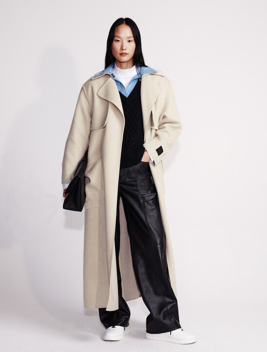 Wool Blend Trench Coat