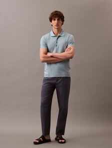 Fine Knit Lyocell Blend Polo Shirt, Arona, hi-res