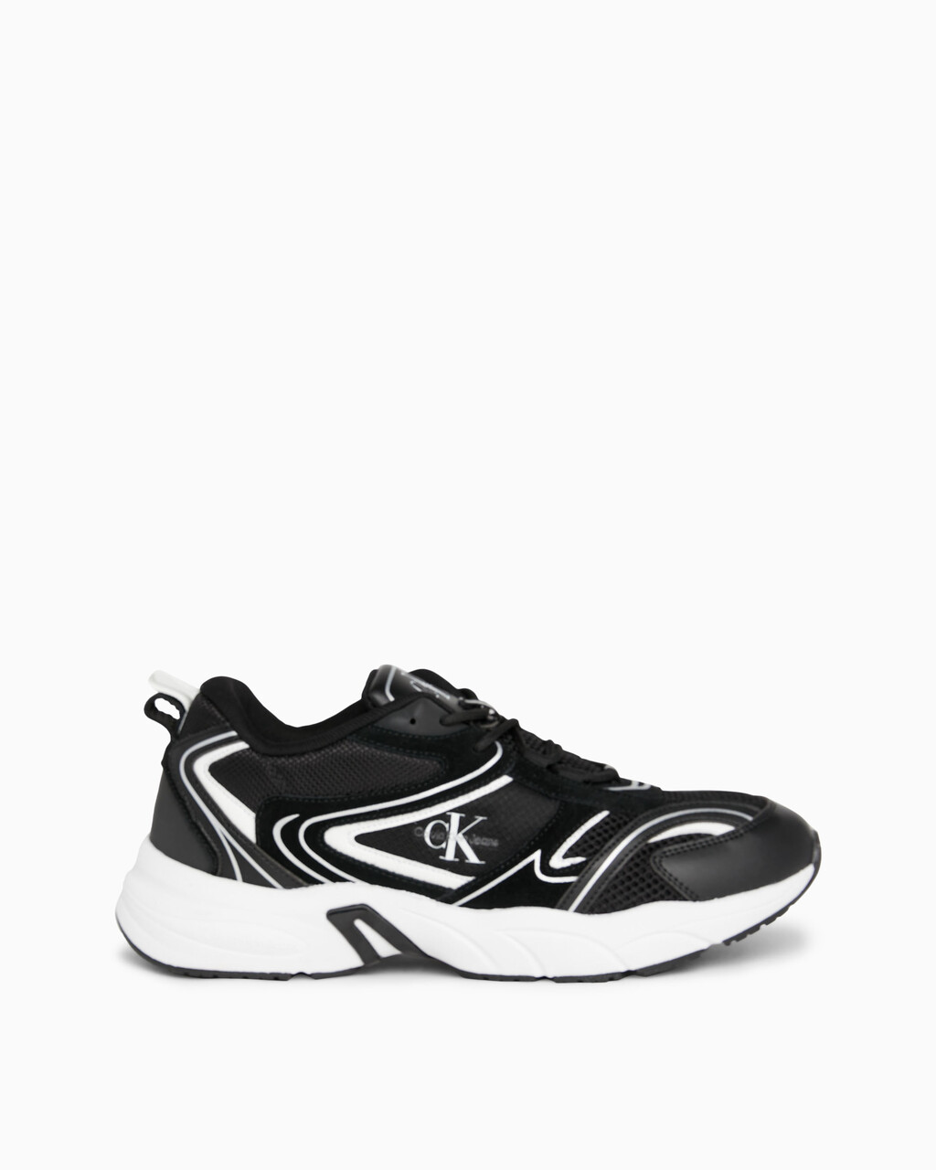Leather Sneakers, Black/Bright White, hi-res